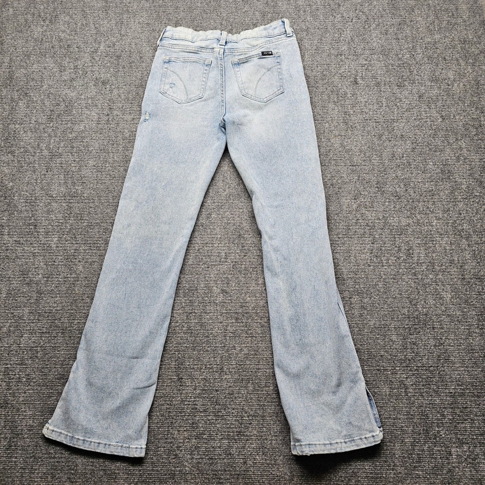 Joe's Jeans Molly 1409 Girls Size 16 Light Wash Distressed Split Hem Flare Jeans - Picture 8 of 11